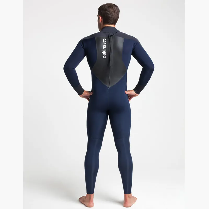 C-Skins Mens Session 3/2 Back Zip Wetsuit Slate/Lime-1